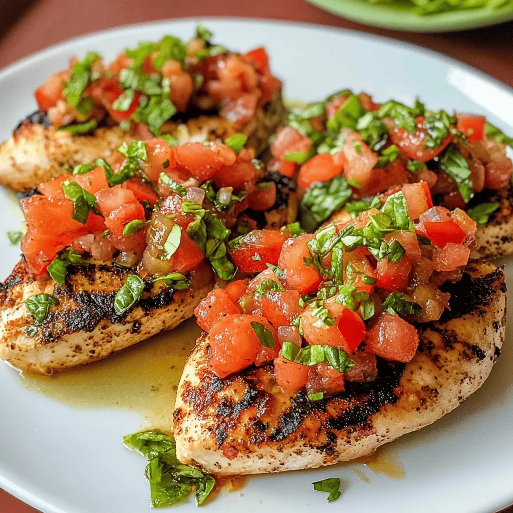 Looking for a quick yet delicious meal? This 30-minute Grilled Bruschetta Chicken recipe is bursting with fresh flavors! Juicy grilled chicken topped with a vibrant mix of tomatoes, basil, and balsamic glaze makes for a delightful dish. Perfect for busy weeknights or summer cookouts! Save this recipe for an easy dinner option or a tasty gathering treat!