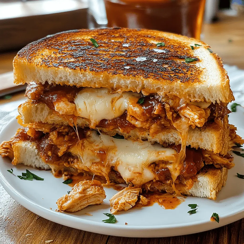 Get ready for the ultimate comfort food mashup with this BBQ Chicken Grilled Cheese! Featuring tender shredded chicken tossed in zesty barbecue sauce, melted cheese, and perfectly toasted bread, this recipe is a flavor explosion. Perfect for weeknight dinners or quick lunches! Save this pin to whip up a delicious sandwich that everyone will love!