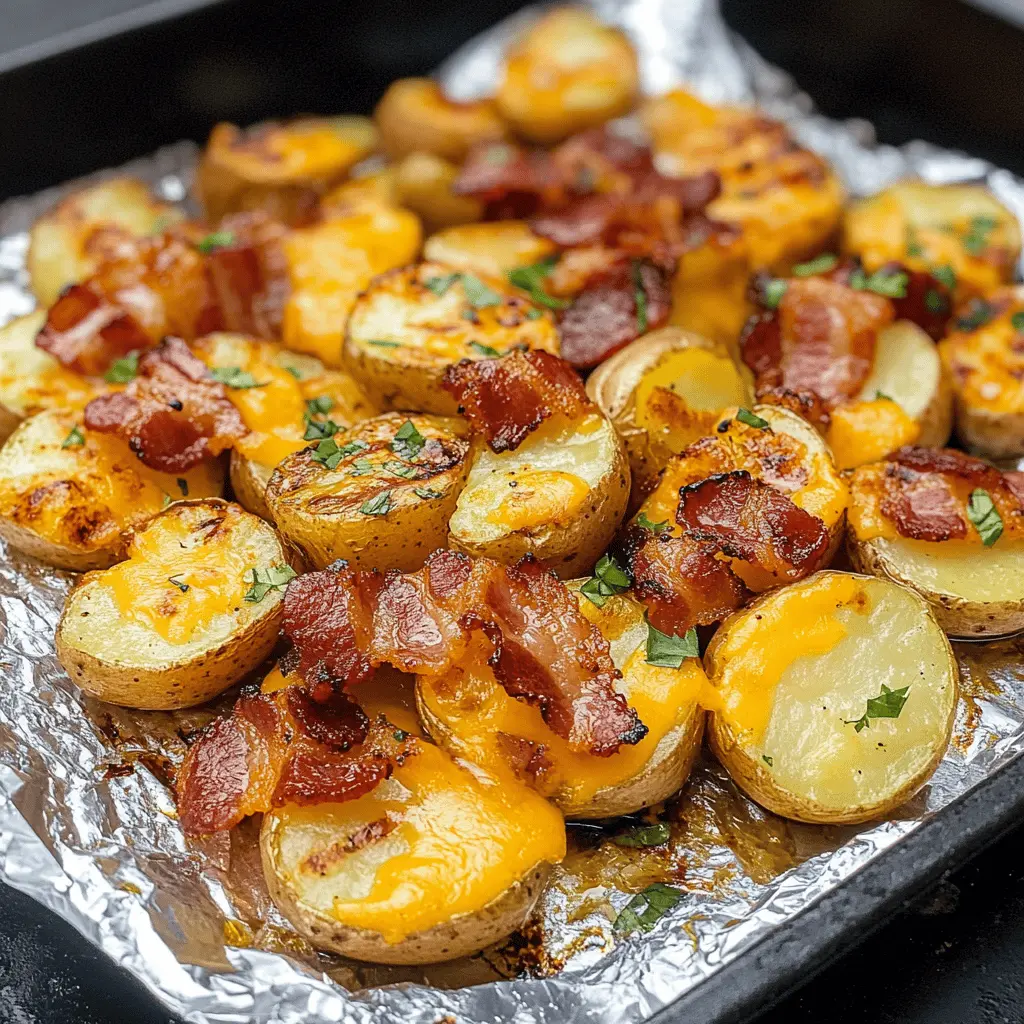 Get ready to enjoy these Cheddar Bacon BBQ Grilled Potatoes! This recipe combines crispy bacon, melted cheese, and smoky BBQ flavors to create a side dish that's perfect for any cookout or family gathering. Easy to make and filled with deliciousness, these potatoes are sure to be a hit. Save this recipe and impress your friends at your next BBQ!