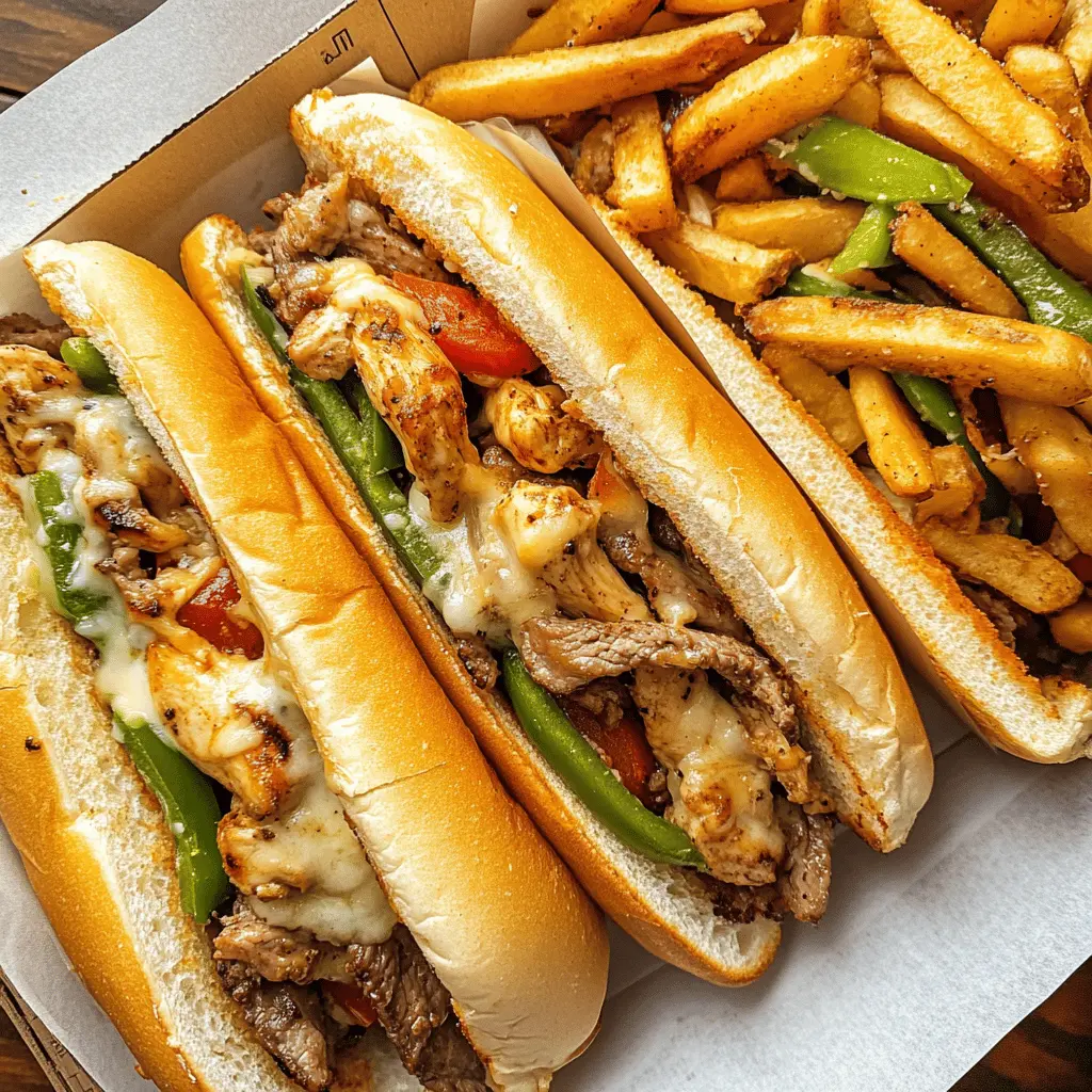 Enjoy a delicious twist on a classic with these Chicken Cheese Steak Sandwiches! Featuring tender chicken, melted cheese, and vibrant bell peppers, this recipe guarantees a mouthwatering experience for dinner. Perfect for game day or a casual meal, don't forget to save this pin for your next gathering!