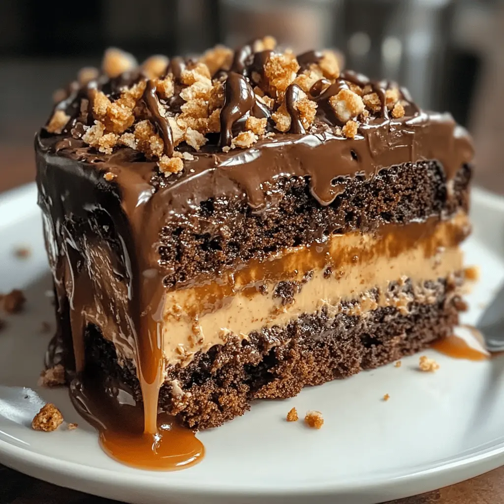 Easy Chocolate Caramel Toffee Crunch Cake Recipe