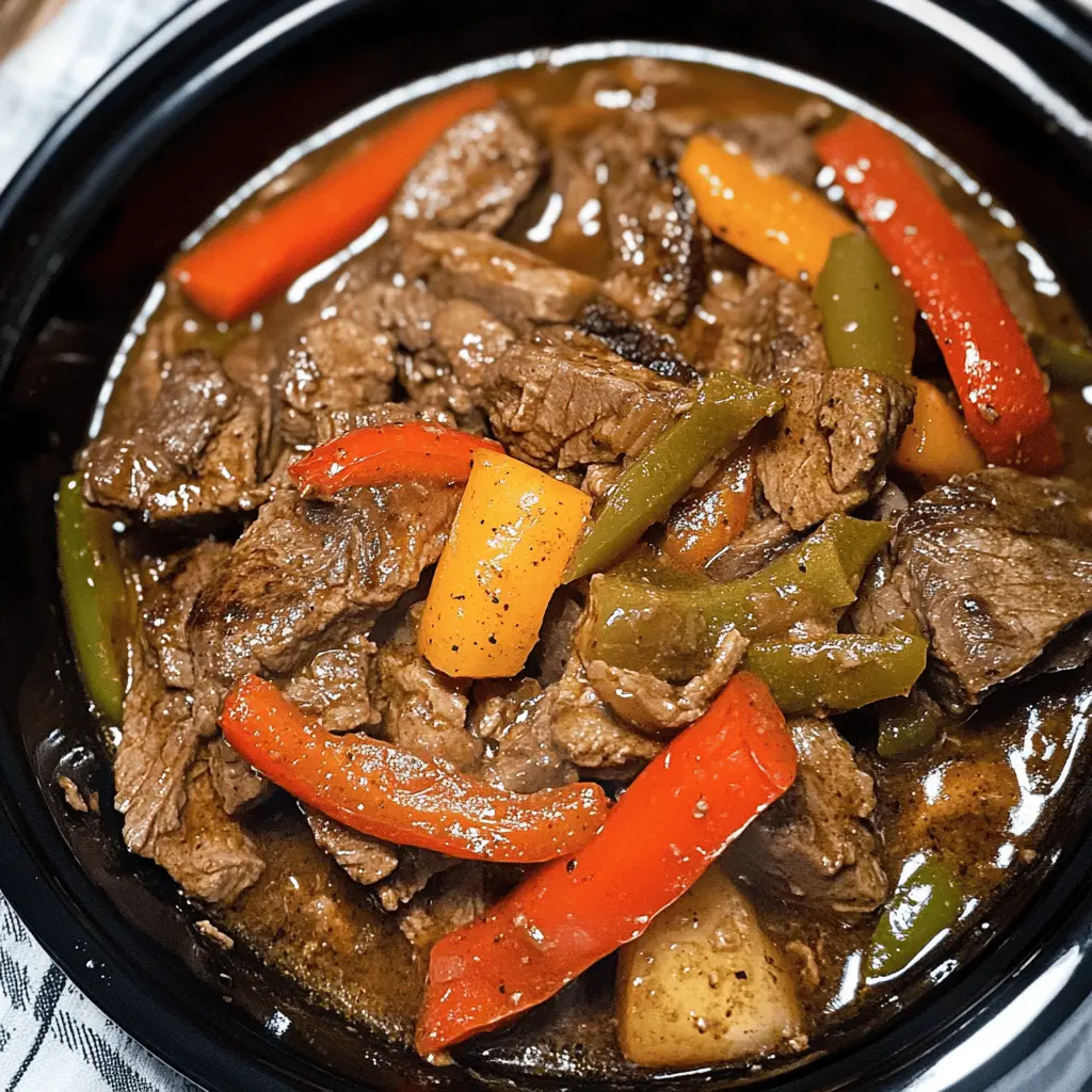 This Crock Pot Pepper Steak is a simple and delicious one-pot meal that's perfect for busy days! Tender strips of beef simmered with bell peppers in a savory sauce create a flavorful dish that pairs beautifully with rice. Save this recipe for a cozy family dinner or a meal prep option that everyone will love!