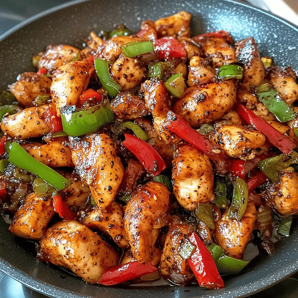 Whip up this quick and simple Black Pepper Chicken that packs a punch of flavor! With tender chicken pieces coated in a zesty black pepper sauce, this dish is perfect for a weeknight dinner. Ready in under 30 minutes, it's a must-try for busy folks and flavor lovers alike. Save this recipe for your next meal and impress your family or guests!