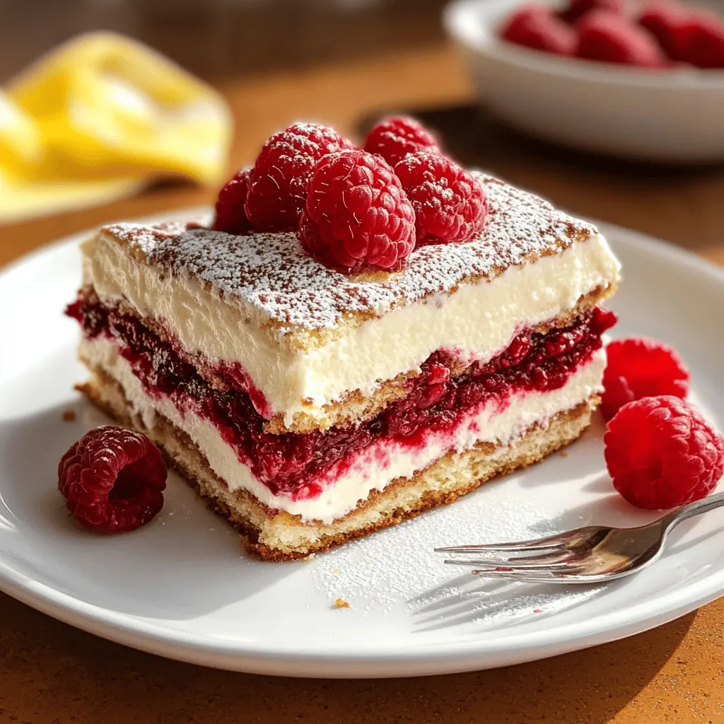 Looking for a delightful twist on a classic dessert? This Fresh Raspberry Tiramisu brings a burst of fruity flavor with layers of creamy mascarpone and luscious raspberries. Perfect for special occasions or a sweet treat any time! Save this recipe and impress your friends and family with your dessert skills.