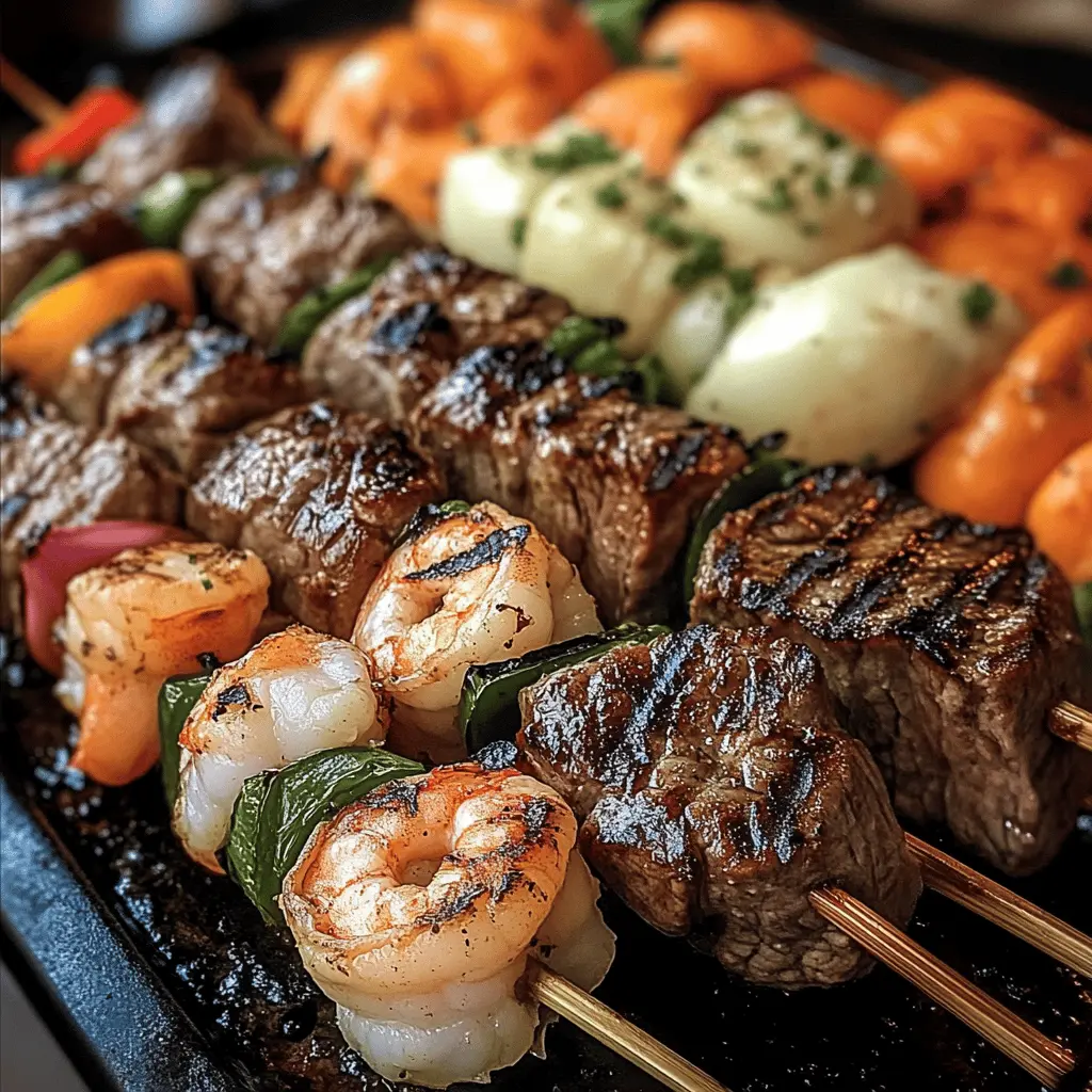 Fire up the grill for these delicious Grilled Steak and Shrimp Kabobs! Juicy pieces of steak paired with tender shrimp make for a perfect recipe that’s easy to prepare and packed with flavor. Ideal for summer gatherings or a simple family dinner, these kabobs will surely impress. Save this recipe to enjoy a tasty meal any day of the week!