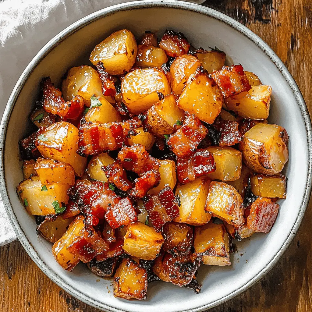 These Honey Bacon Roasted Potatoes are a delightful side dish bursting with sweet and savory flavors! The crispy bacon and a hint of honey create the perfect combination. Roast them until golden brown for a crispy edge, making them perfect for weeknight dinners or holiday gatherings. Don't forget to save this recipe for your next family meal!
