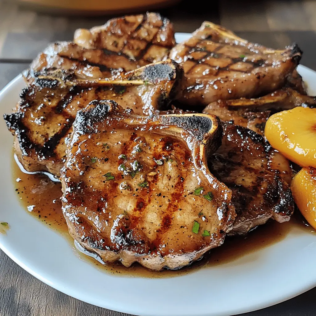 Fire up your grill for these Juicy Grilled Pork Chops drizzled with a Spicy Peach Glaze! Perfectly marinated in sweet and spicy flavors, these chops are a delightful summer treat. Ideal for backyard BBQs or family dinners, this easy recipe will impress everyone at the table. Don't forget to save this one for your next cookout!