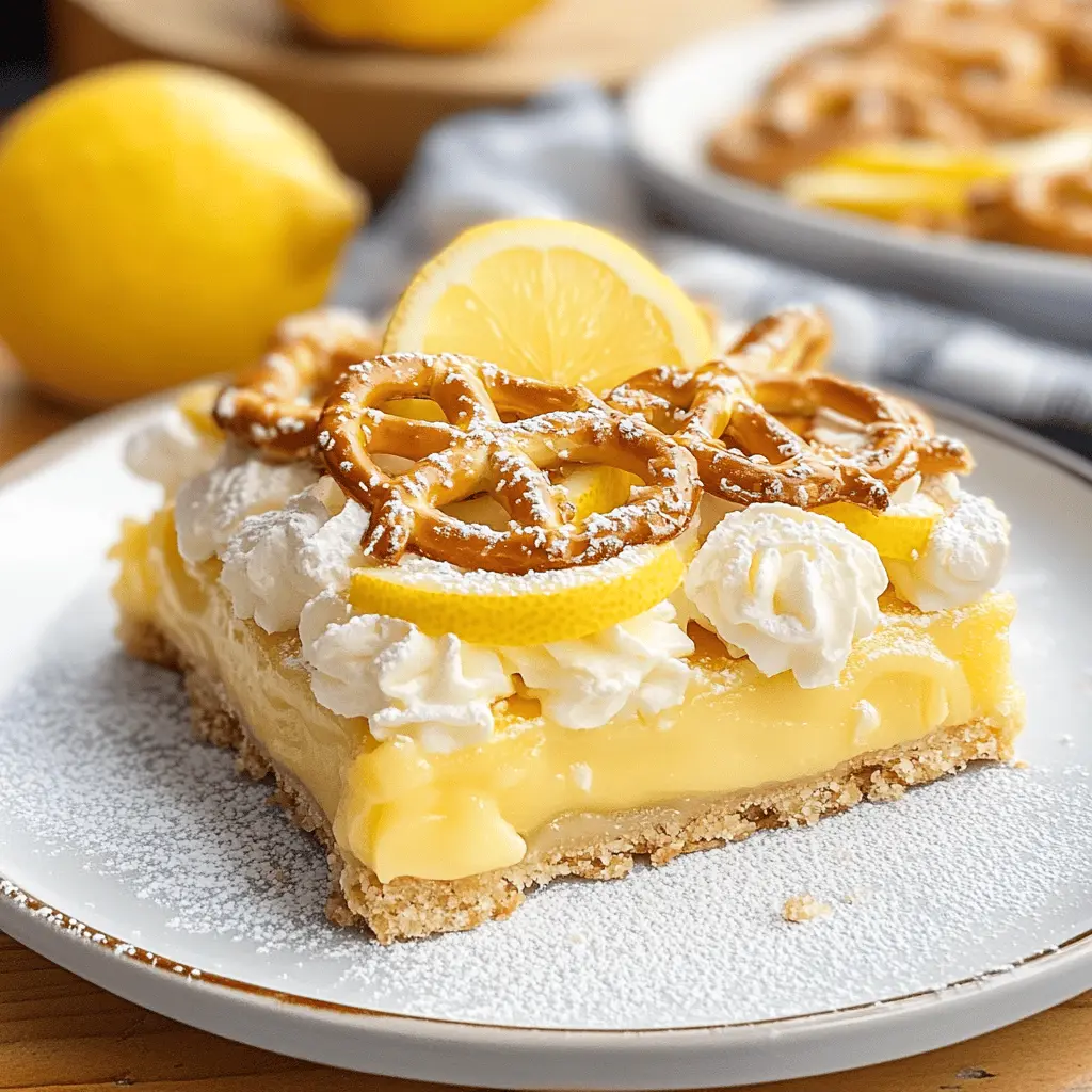This Lemon Pretzel Dessert combines a salty pretzel crust with a creamy lemon filling, creating a perfect blend of sweet and savory. Ideal for summer gatherings or as a refreshing treat, this dessert is sure to impress your friends and family. Save this recipe for your next celebration and bring a burst of citrus flavor to your table!