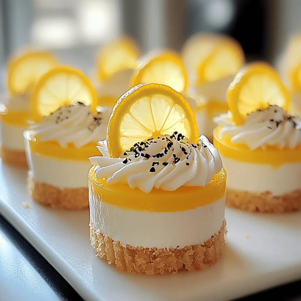 These Mini Lemon Cheesecakes are the perfect bite-sized treat to brighten up your dessert table! With a creamy lemon filling and a buttery graham cracker crust, they offer a delightful balance of sweetness and tartness. Ideal for summer gatherings, celebrations, or just a cozy night in. Don't forget to save this recipe for your next sweet occasion!