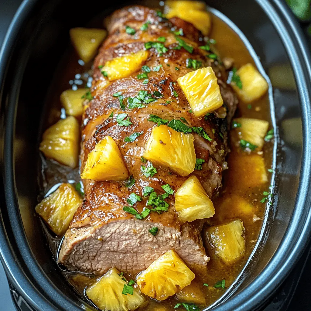 Transform your dinner routine with this Slow Cooker Pineapple Pork Loin! Bursting with sweet and tangy flavors, this recipe offers a delightful twist on classic pork. With just a few simple ingredients, you can enjoy a tender, juicy dish that's perfect for family gatherings or weeknight dinners. Save this recipe to make mealtime a breeze!