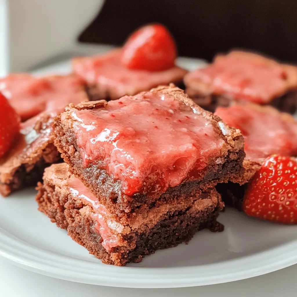 Treat yourself to these delicious Strawberry Brownies that combine rich chocolate and fresh strawberries for a mouthwatering dessert. Perfectly fudgy and packed with flavor, they're an excellent addition to any gathering or simply as a sweet treat at home. Save this recipe to impress your family and friends on special occasions!