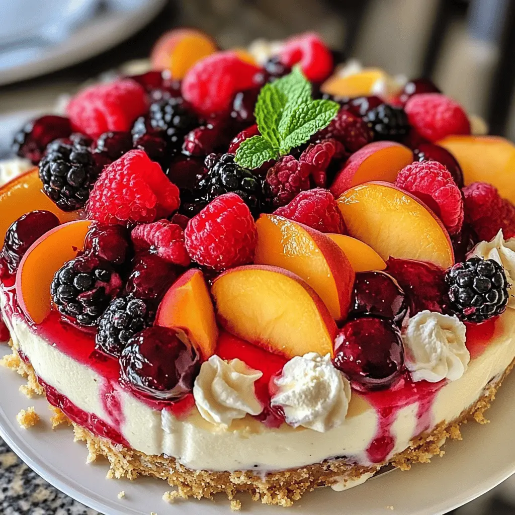 Treat yourself to a delightful Summer Berry and Peach Cheesecake that's perfect for warm days! This creamy dessert features fresh peaches and a mix of vibrant berries, creating a sweet and tangy flavor that everyone will love. It's a great option for barbecues, picnics, or simply enjoying at home. Save this recipe and impress your family and friends with a refreshing summer treat!