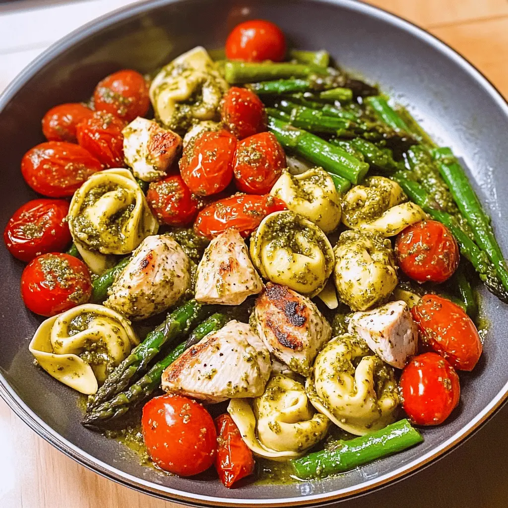 Easy Basil Pesto Chicken with Tortellini and Veggies