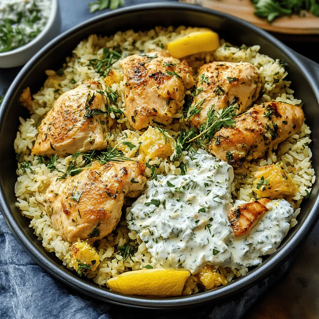 Easy Dump and Bake Chicken Tzatziki Rice