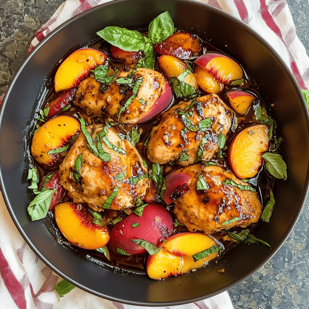 Easy Peach Chicken with Balsamic Glaze