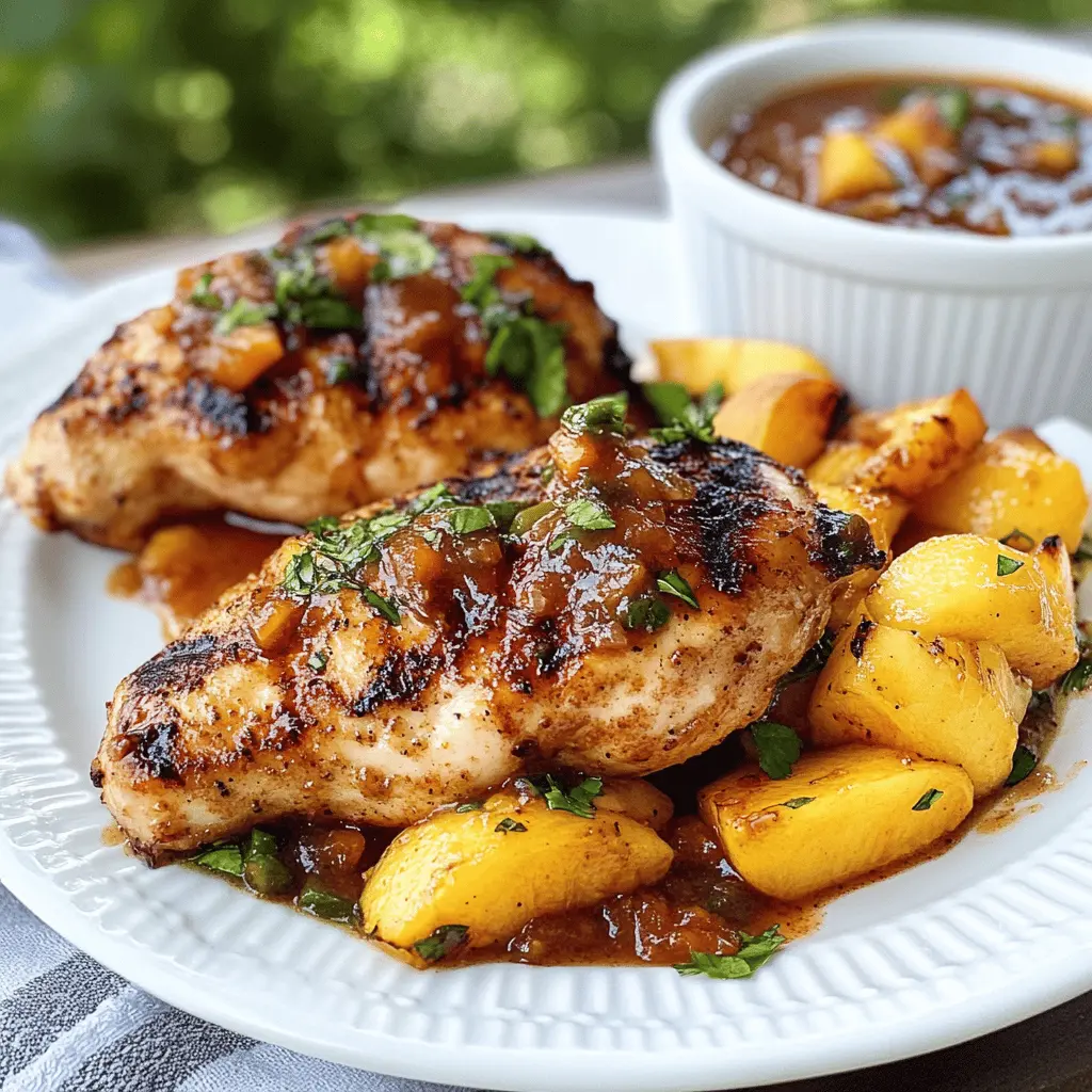 Easy Grilled Chicken with Sweet Peach Chipotle Sauce