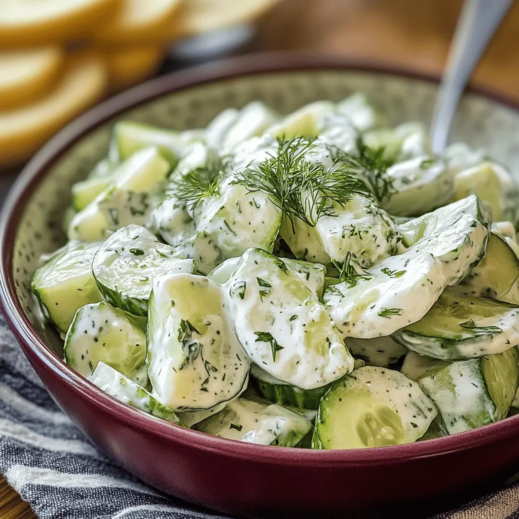 Easy Creamy Cucumber Salad Recipe