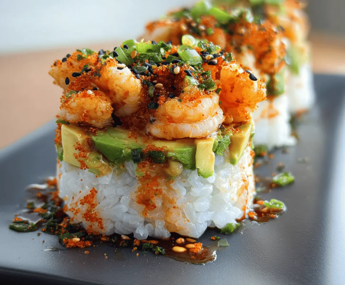 Easy Spicy Shrimp Sushi Stacks Recipe