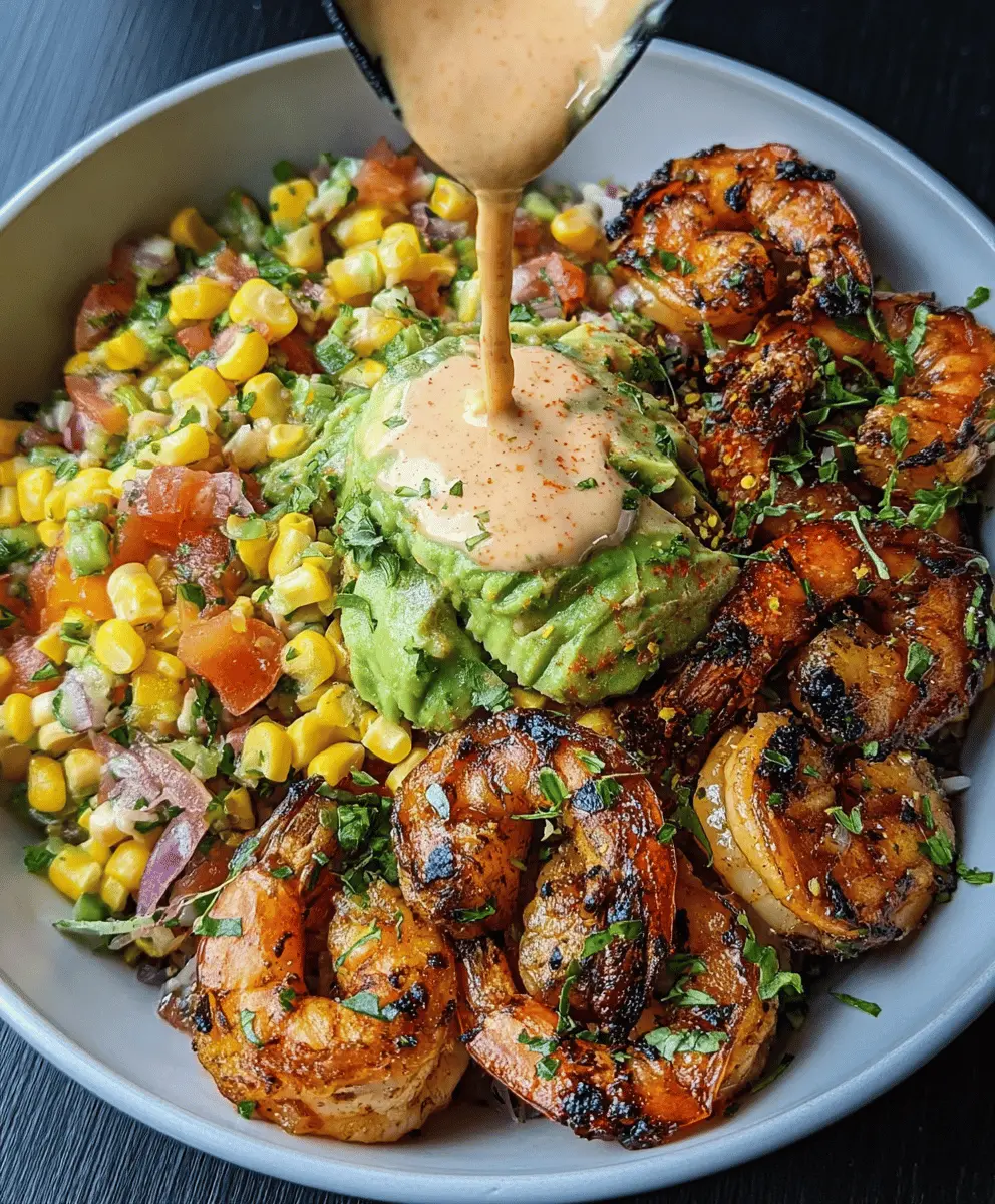 Easy Grilled Shrimp Bowl with Avocado and Corn Salsa