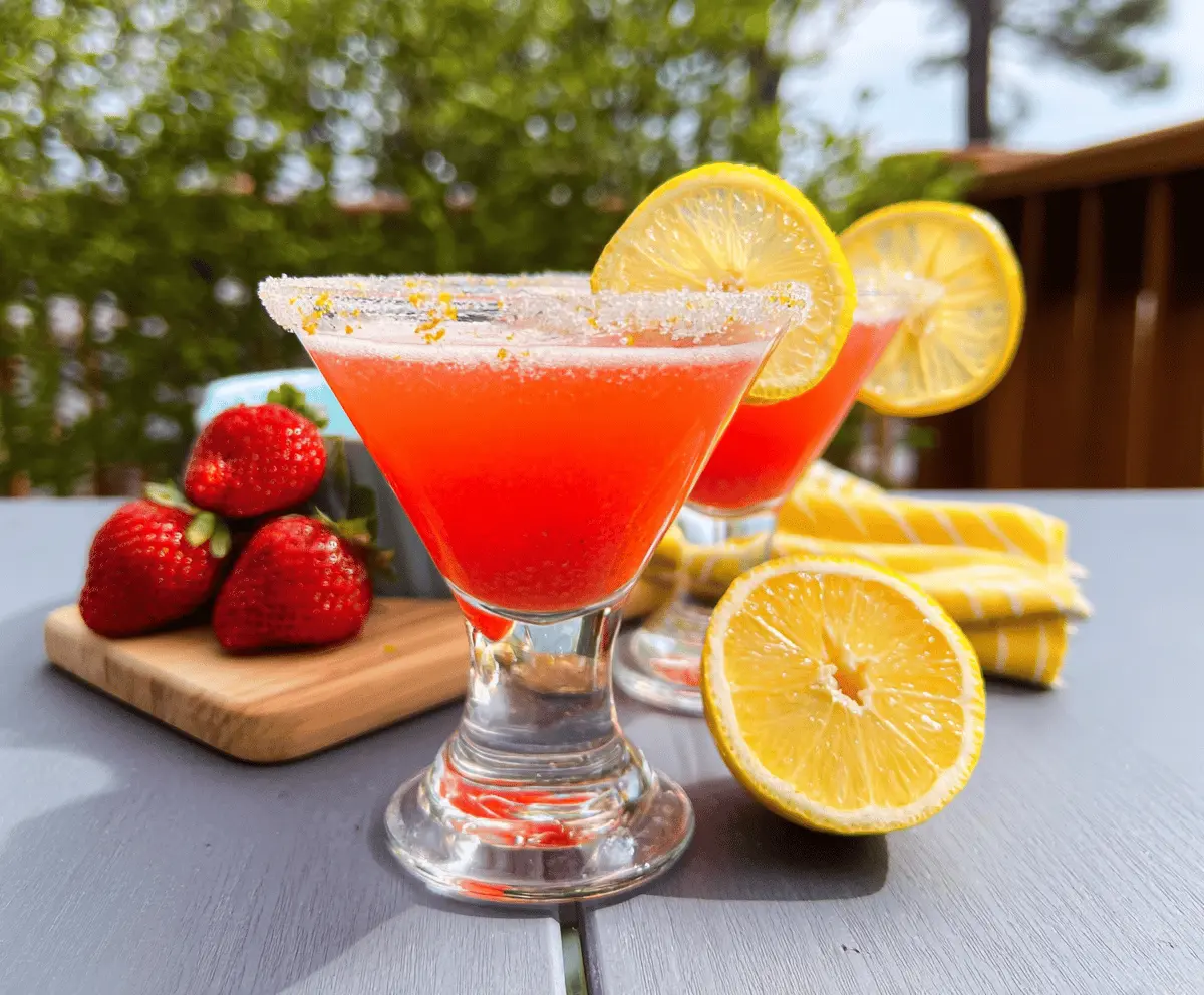 Easy Strawberry Lemon Drop Martini Recipe