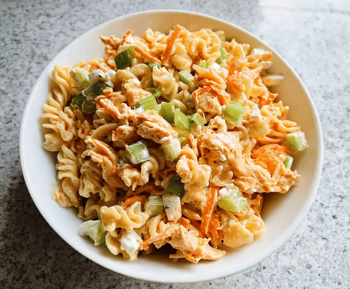 Easy Buffalo Chicken Pasta Salad Recipe