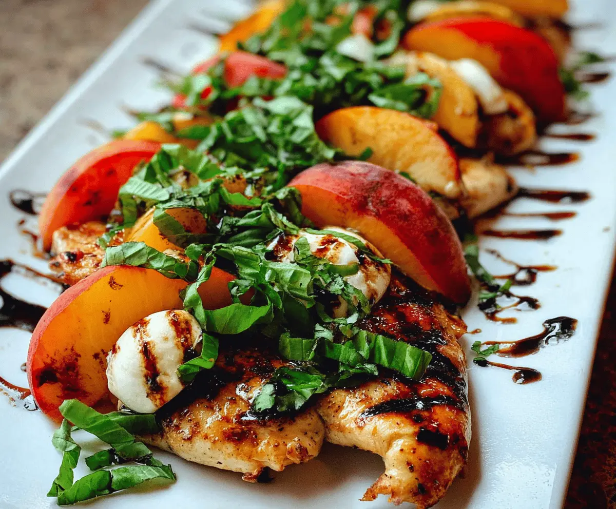 Easy Peach Caprese Grilled Chicken Recipe