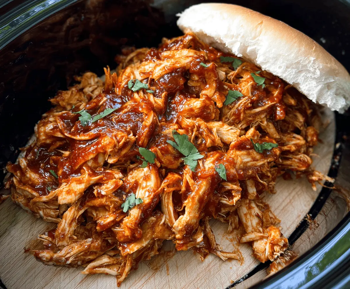 Easy Crockpot BBQ Pulled Chicken Recipe