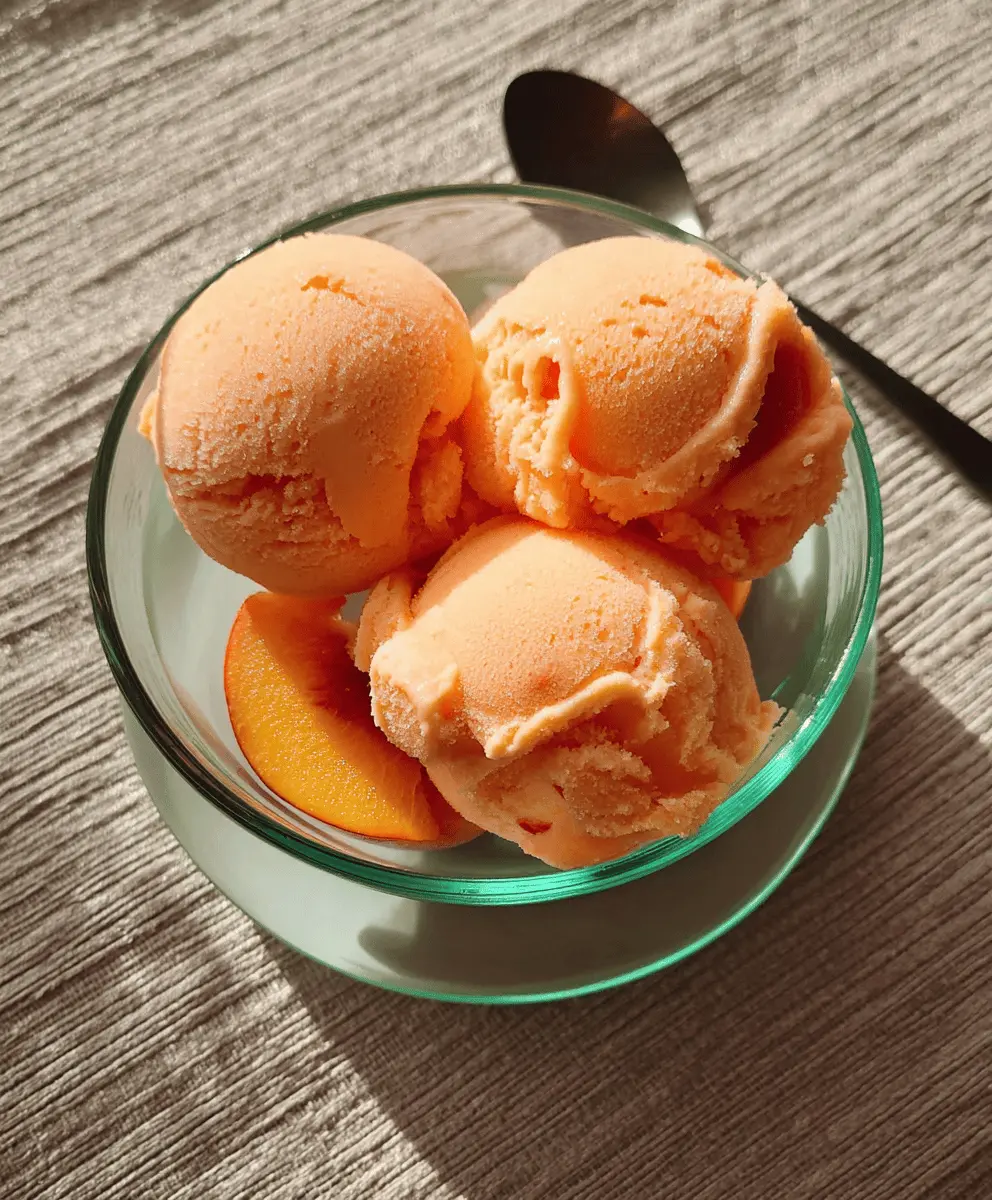 Creamy Peach Sorbet Recipe for Summer