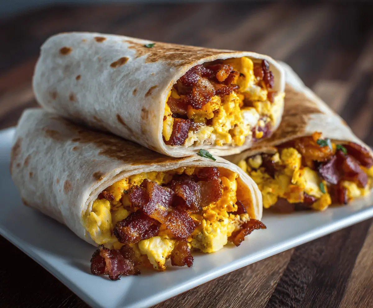 Bacon and Egg Breakfast Burritos