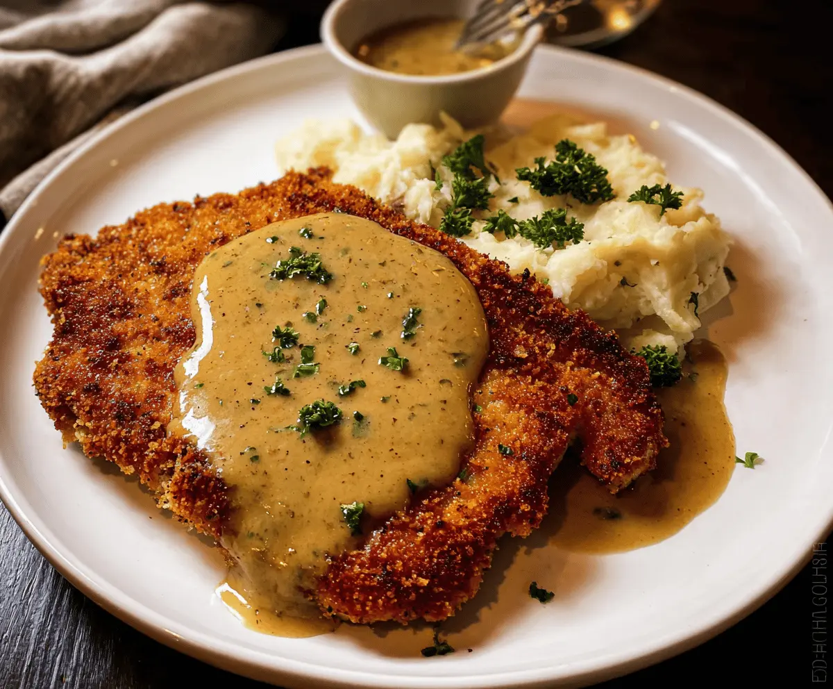 Crispy Pork Schnitzel With Creamy Dijon Gravy