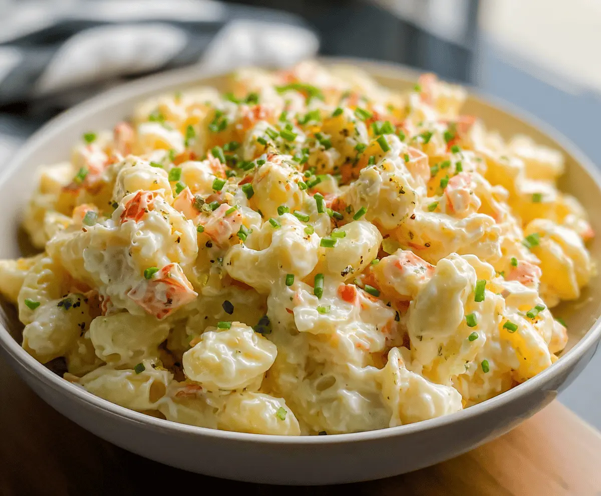 Classic Creamy Potato Mac Salad Recipe