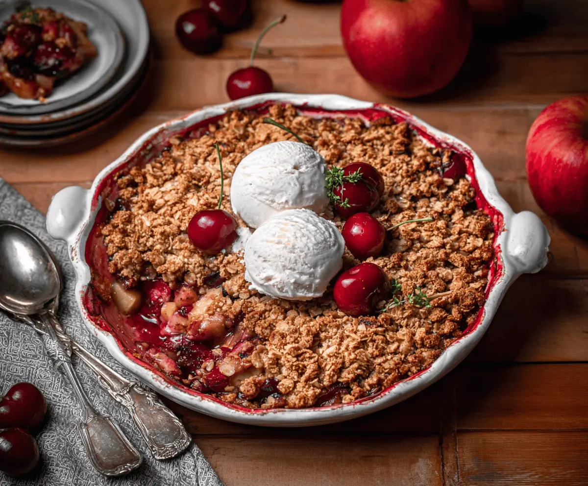Apple Cherry Crisp