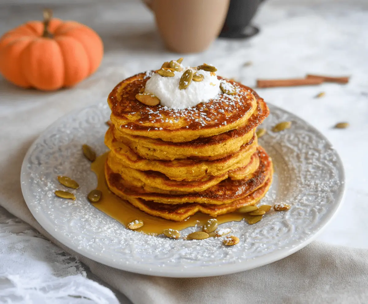 Pumpkin Cottage Cheese Pancakes