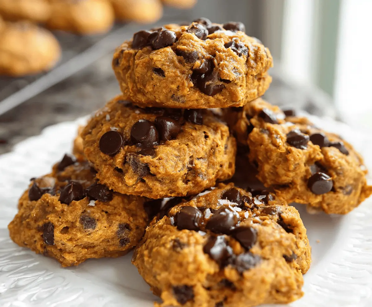 Delicious homemade sweet potato chocolate chip cookies on a baking tray, showcasing a soft and chewy texture with melted chocolate chips