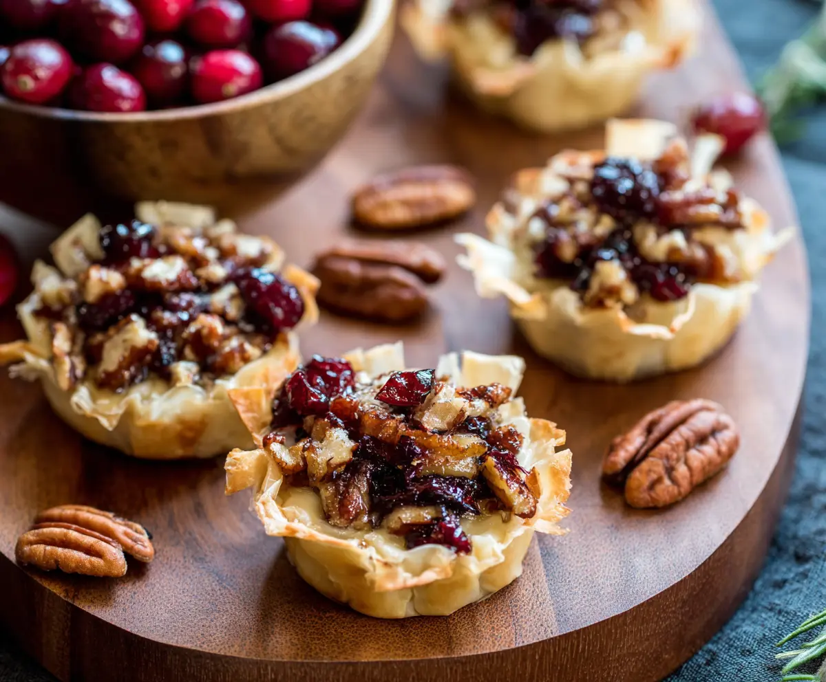 Cranberry Pecan Baked Brie Cups