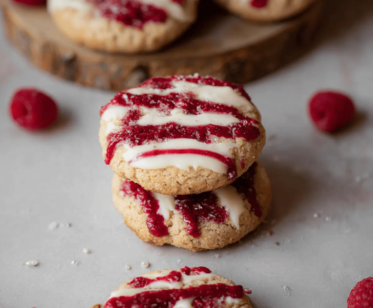 Delicious Crumbl Raspberry Cheesecake Cookies with fresh raspberries and creamy cheesecake filling.