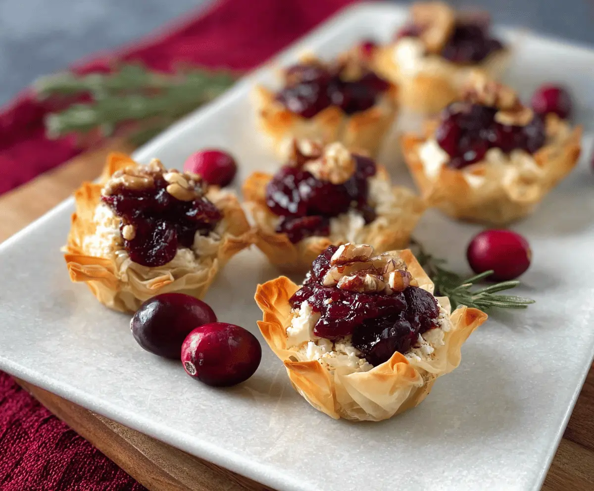 Goat Cheese Cranberry Phyllo Cups