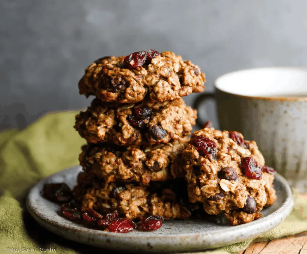 Delicious homemade healthy breakfast cookies with oats, nuts, and dried fruits