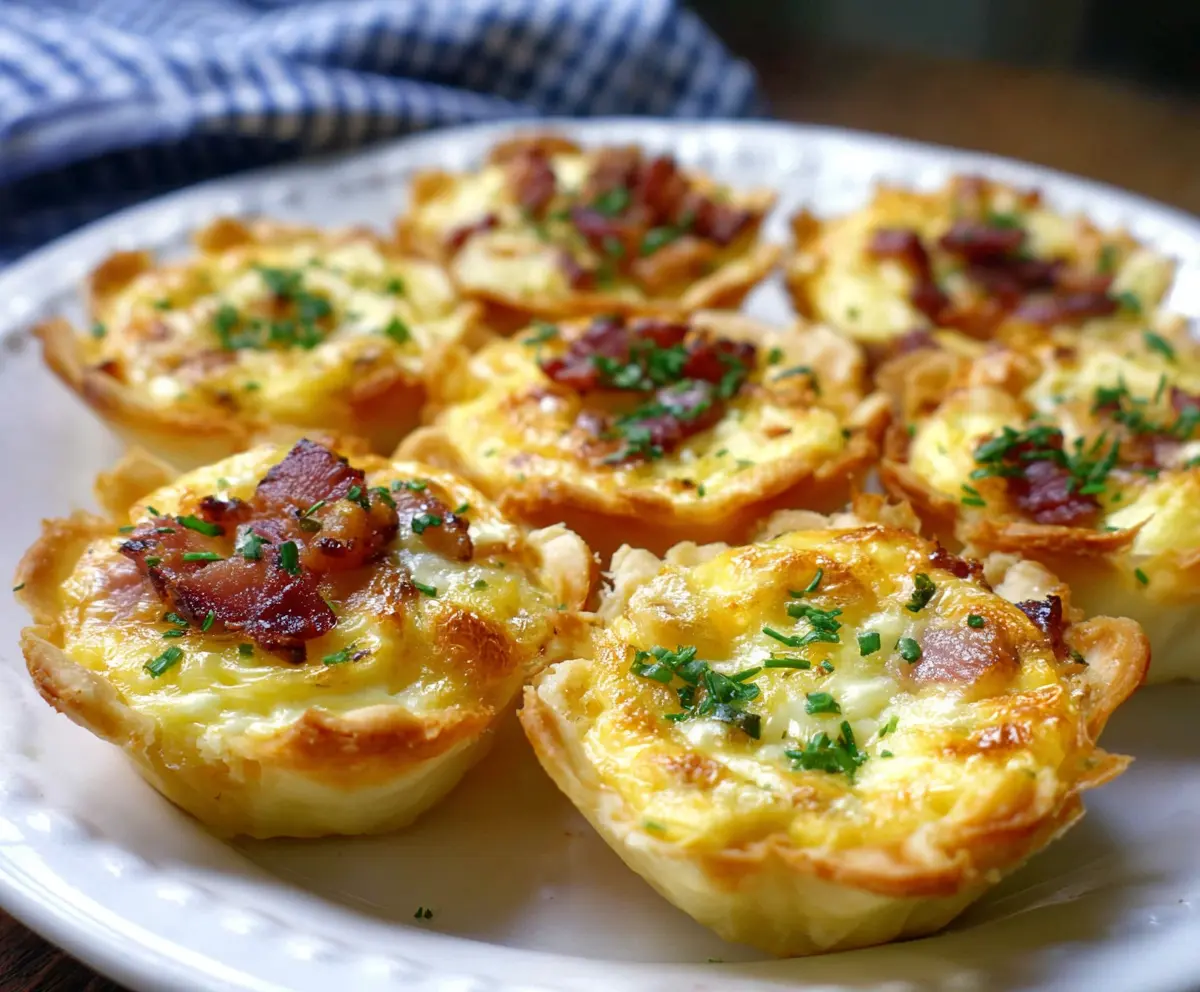 Delicious Mini Quiche Lorraine featuring a golden crust and savory filling, perfect for brunch or appetizers.