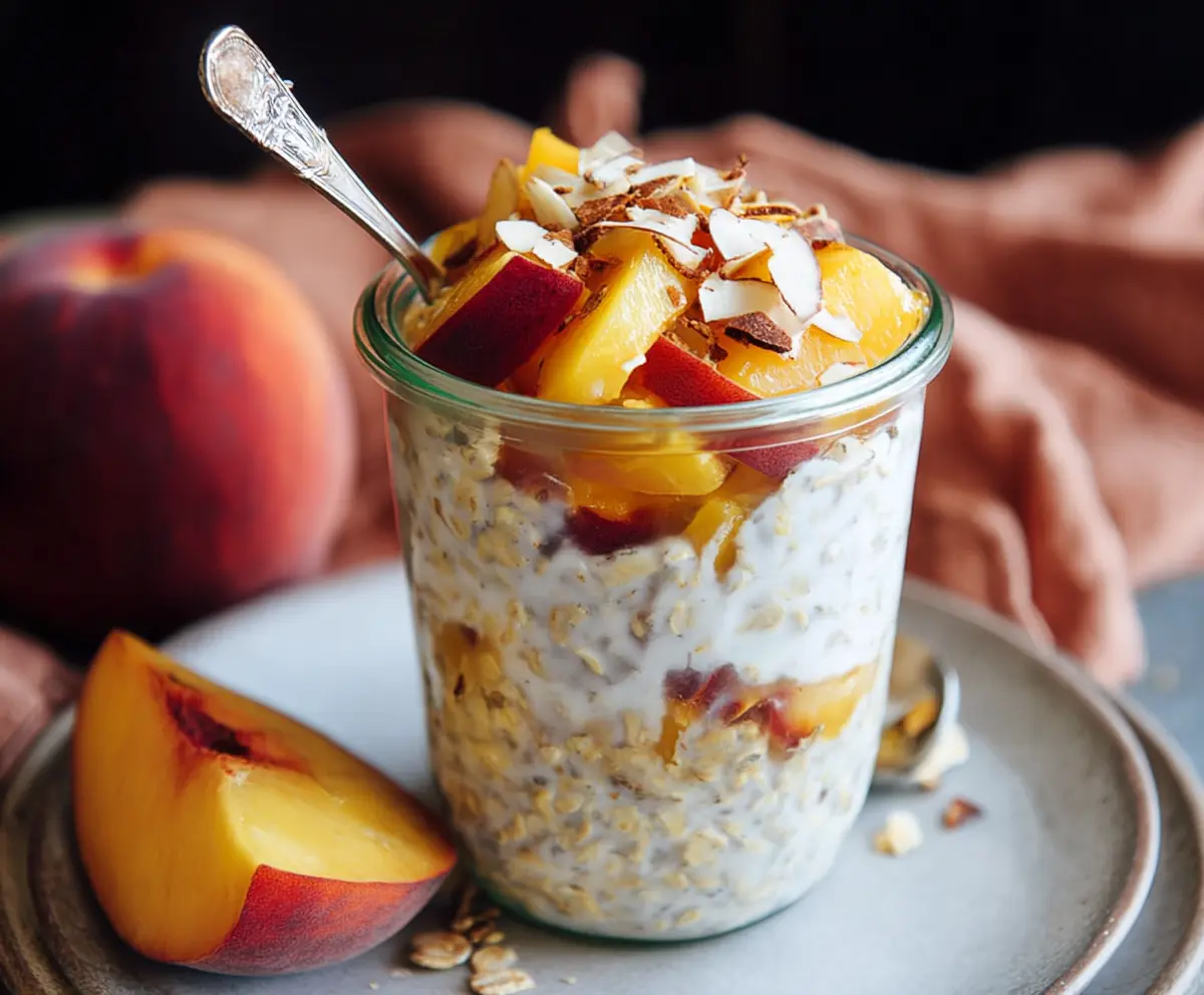 Peaches And Cream Overnight Oats
