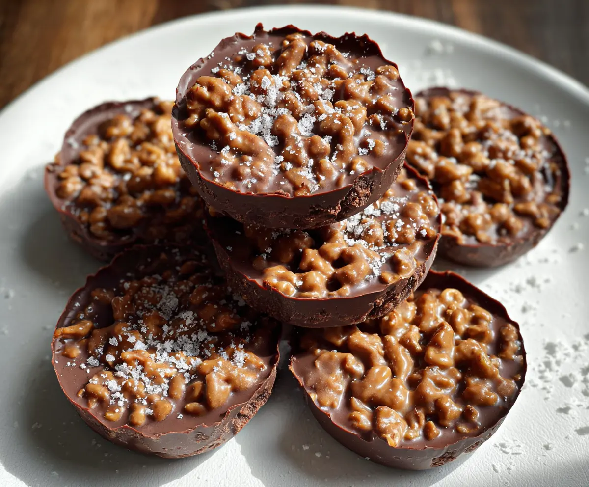 Delicious Chocolate Peanut Butter Crunch Cups with creamy peanut butter and crispy chocolate coating