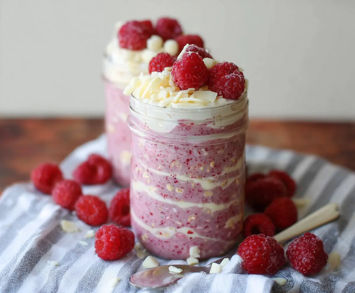 Raspberry White Chocolate Overnight Oats