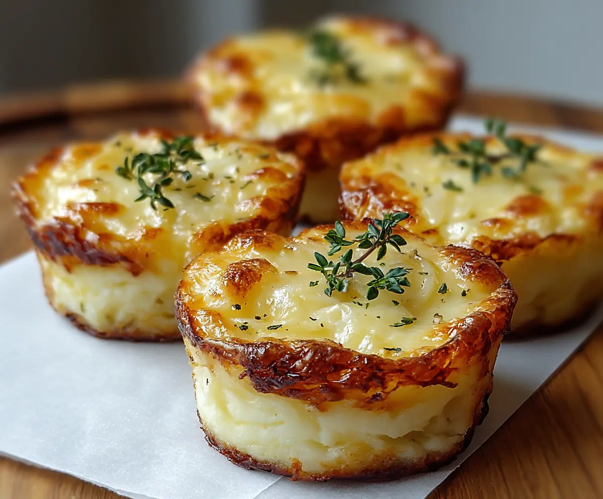 Cheesy mashed potato puffs served hot on a plate, golden and fluffy with melted cheese topping.