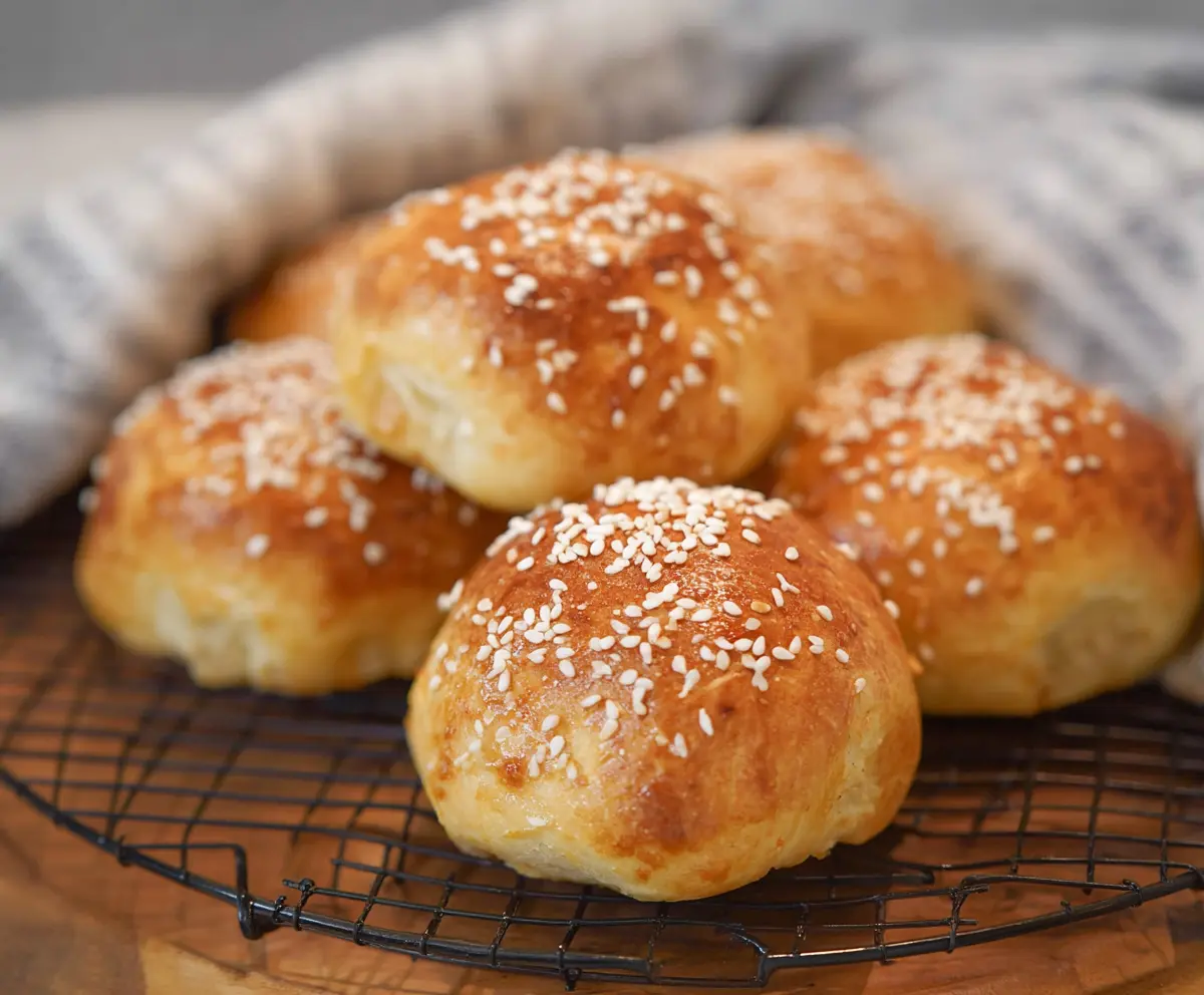 Delicious homemade cottage cheese buns with a golden crust and soft interior.