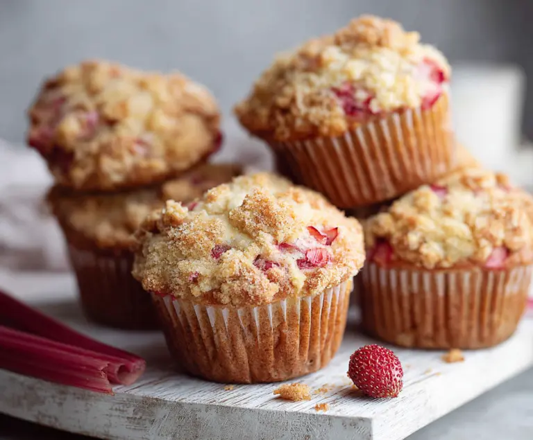 Rhubarb Strawberry Muffins
