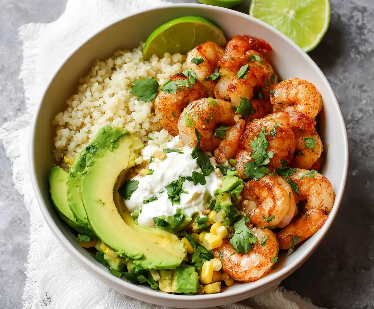 Delicious Cilantro Lime Shrimp Bowl with fresh ingredients and vibrant colors
