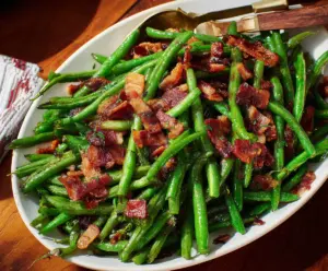 Delicious green beans with crispy bacon, a flavorful side dish for any meal
