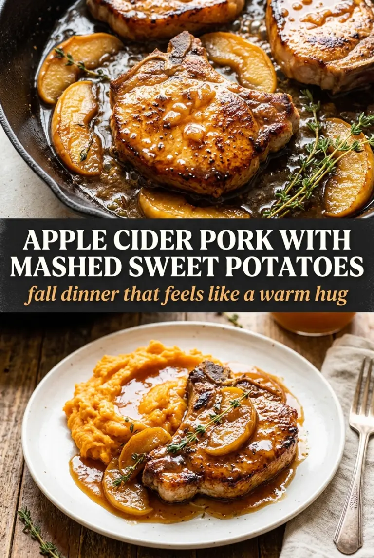 Apple Cider Pork with Mashed Sweet Potatoes