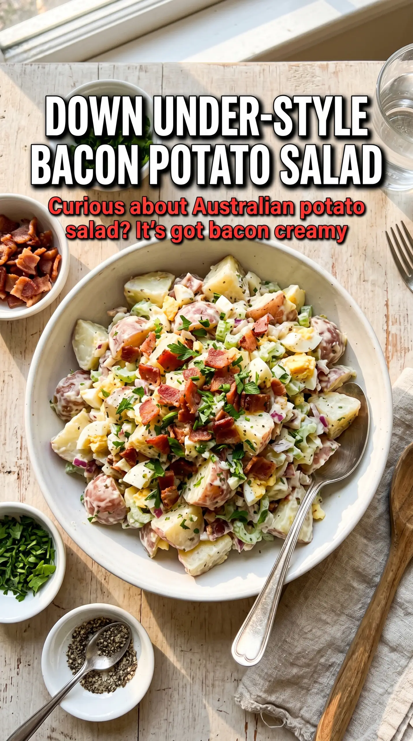 Australian-Style Potato Salad with Bacon creamy bacon potato salad