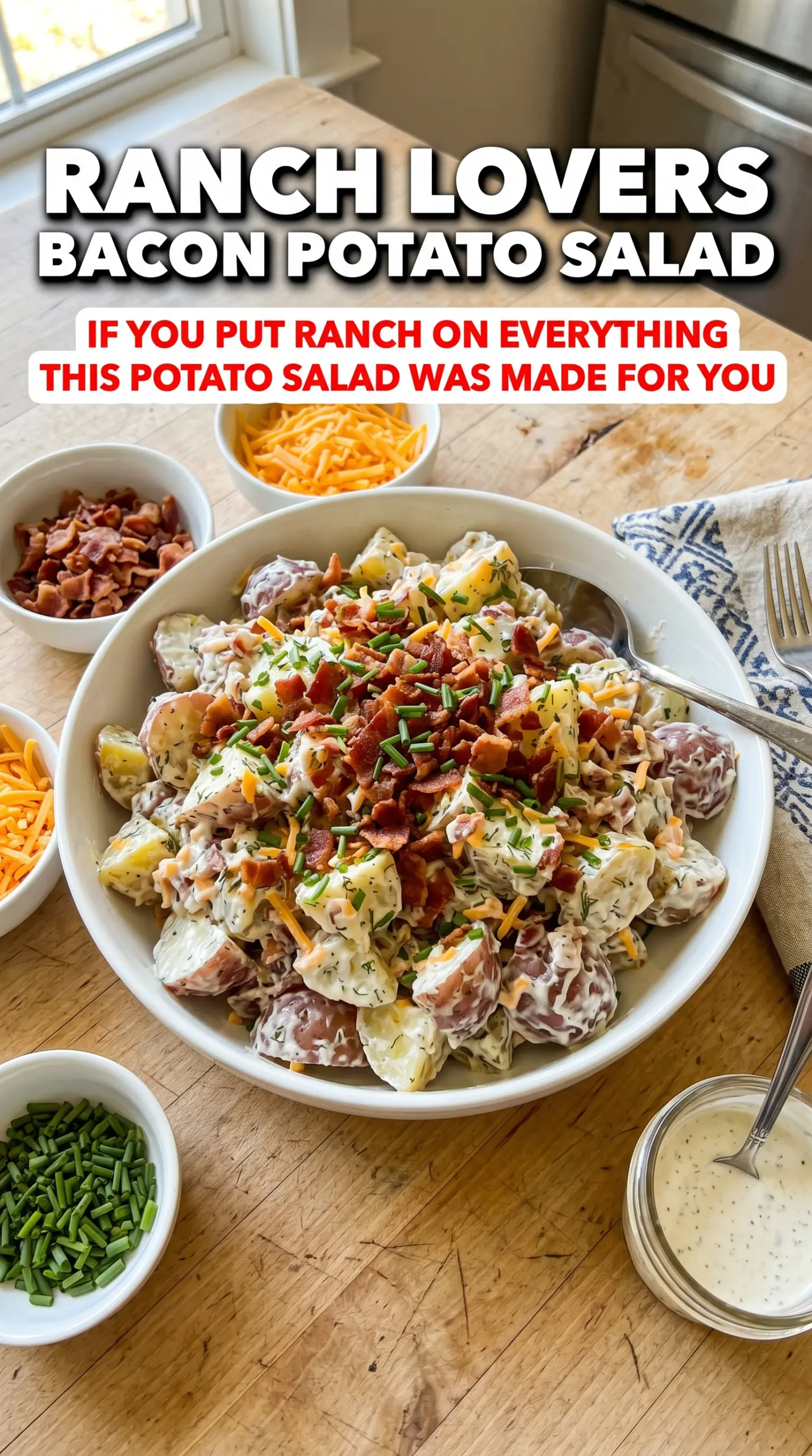 Bacon Ranch Potato Salad creamy loaded potatoes